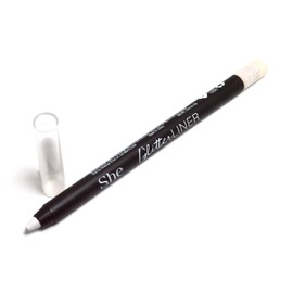 Makeup She Pick 1 Color of Glitter Gel Liner Eyeliner Eye Liner Shimmery Eyebrow Pencil + Free Zipper Bag (EL570-03 White)