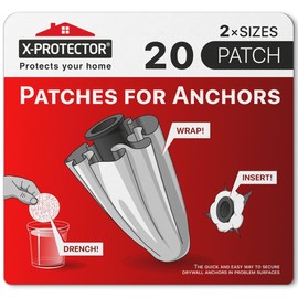 X-Protector Patches for Anchors - 20 PCS Set of 2 Sizes - Loose Wall Anchor Fix Pad - Dry Wall Anchor Repair Pads - Plaster Wall Anchors - Wall Anchors Repair Patches to Keep Them in Place!