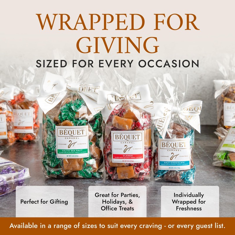 Béquet Celtic Sea Salt Caramels – Soft, Individually Wrapped Gourmet