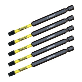 5 x SabreCut SCRSQ289_5 89mm SQ2 Square Magnetic Impact Screwdriver Driver Bits Set Single Ended Heavy Duty
