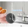 Stainless Steel Scrubber for Dishes with Stainless Steel Handle, Steel