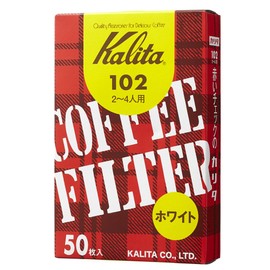 Carita Kalita Coffee Filters, 102 Filter Paper, Box for 2-4 People, 50 Count, White #13001