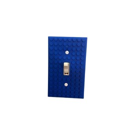 Designz3D Brick Wall Plate, Single Toggle Light Switch Cover for Kids Bedroom, Game Room, 1-Gang (Blue)