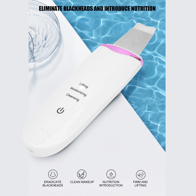 Ultrasonic Skin Scrubber Blackhead Removal Pore Cleaning Face Spatula for