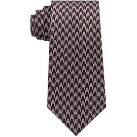 Sean John Mens Retro Houndstooth Self-tied Necktie, Brown, One Size