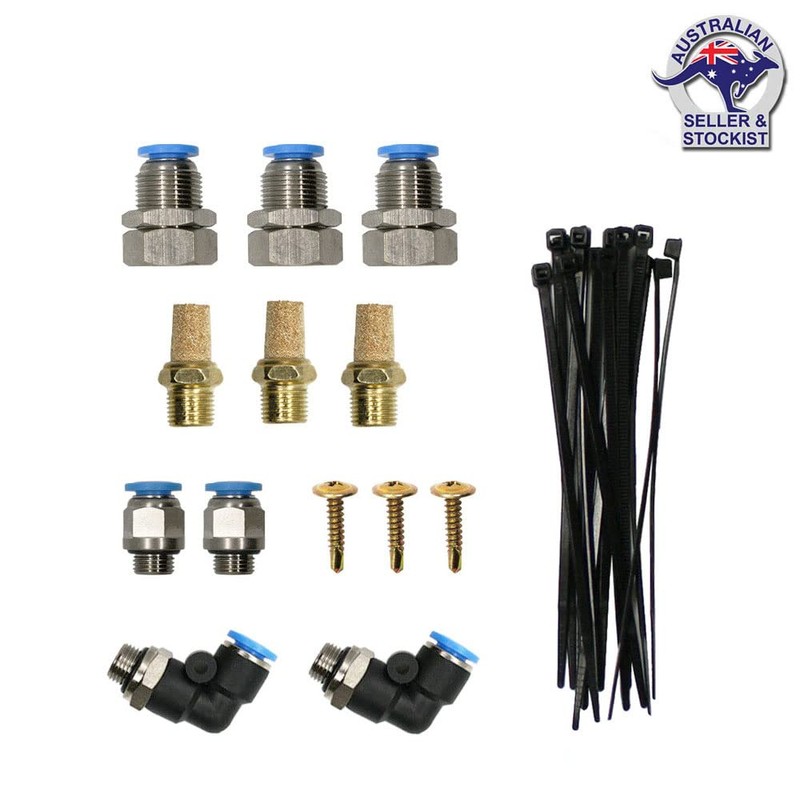 Universal 3 Port / 3 Point Diff Breather Kit Black