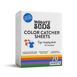 Molly’s Suds Color Catchers for Laundry - Fragrance Free Color Grabber Laundry Sheets - Prevents Color Runs & Maintains Clothes Original Color - Made with Plant-Based Vicose - 70 Sheets