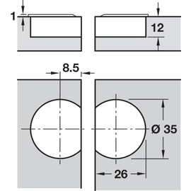 Gedotec® Flap Hinge 3D Adjustable Gate Fitting for Wooden Furniture Hinges for Bolts Folding Holder Nickel-Plated Steel Brand Quality for Your Living Room