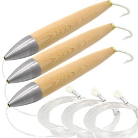 Kmucutie Cebo de Pesca de Color Mixto kmucutie Cedro de 6 Pulgadas Cedro Natural Juego Completo de Cebo de atún (3 Colores de Troncos