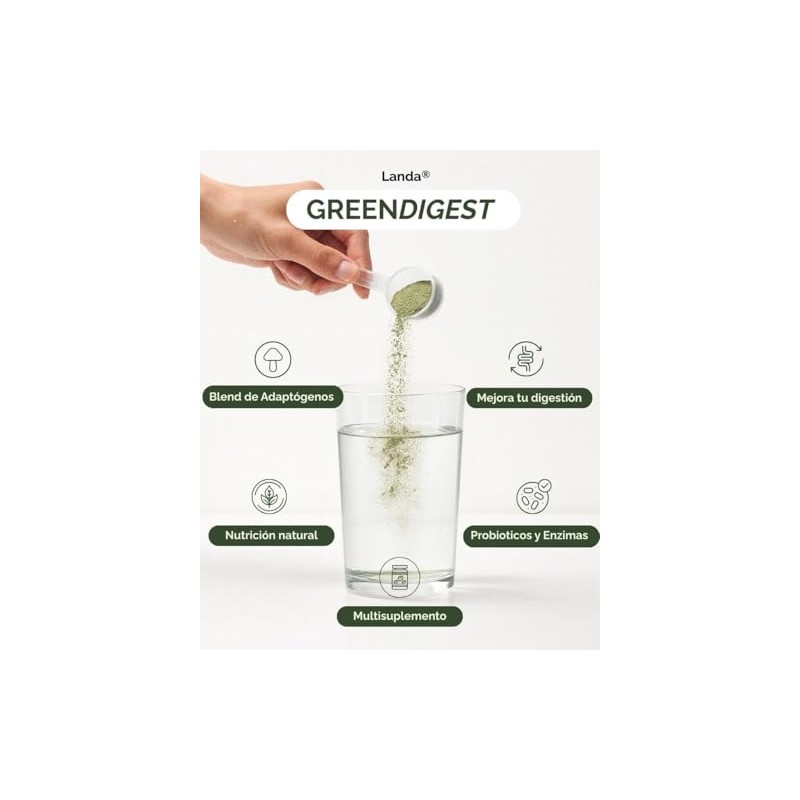 LANDA GreenDigest Mix Verde en Polvo con Probióticos 10 Billion