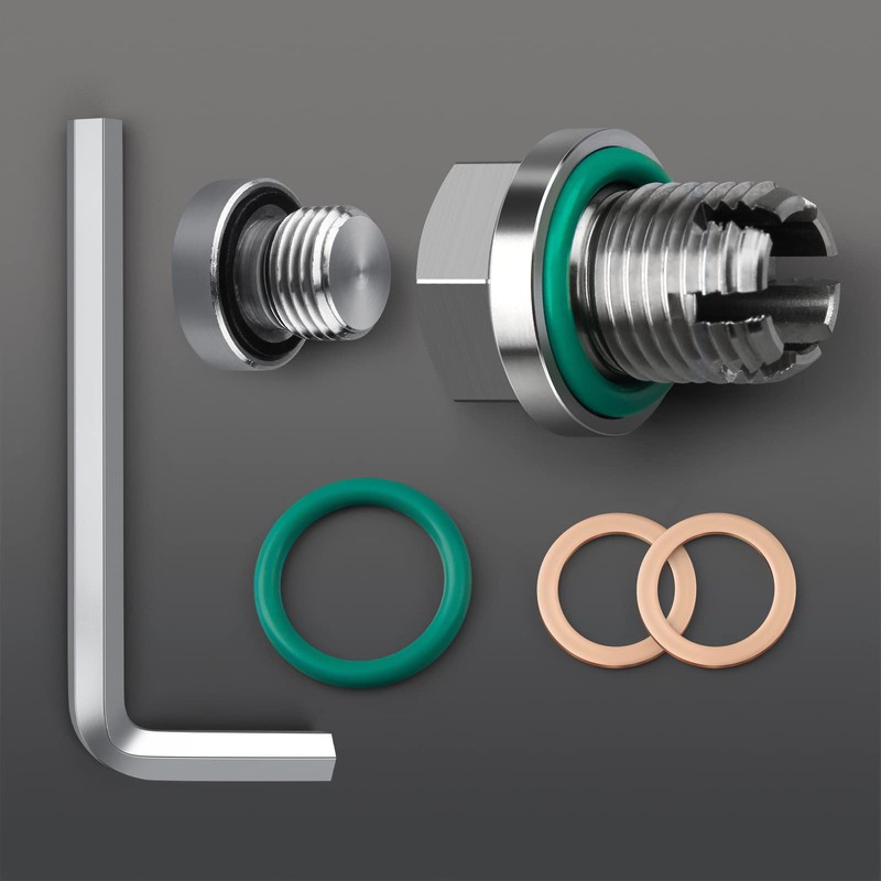 DEEFILL M14.1-1.5 x 15mm Oversize Piggyback Oil Drain Plug, Stainless