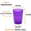 Engelland - 20 x Purple Frosted Plastic Cups 250ml with
