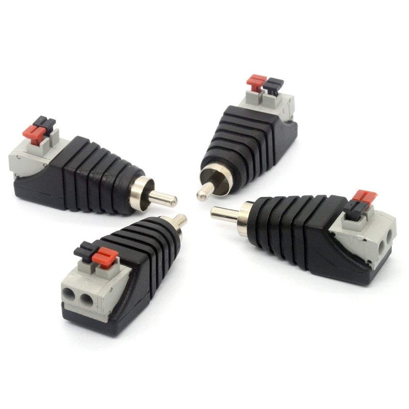 Speaker Phono RCA Male Plug to AV 2 Screw Terminal