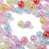 Stiesy 100Pcs Mixed Colour Acrylic Crackle Beads Round Spacer Loose