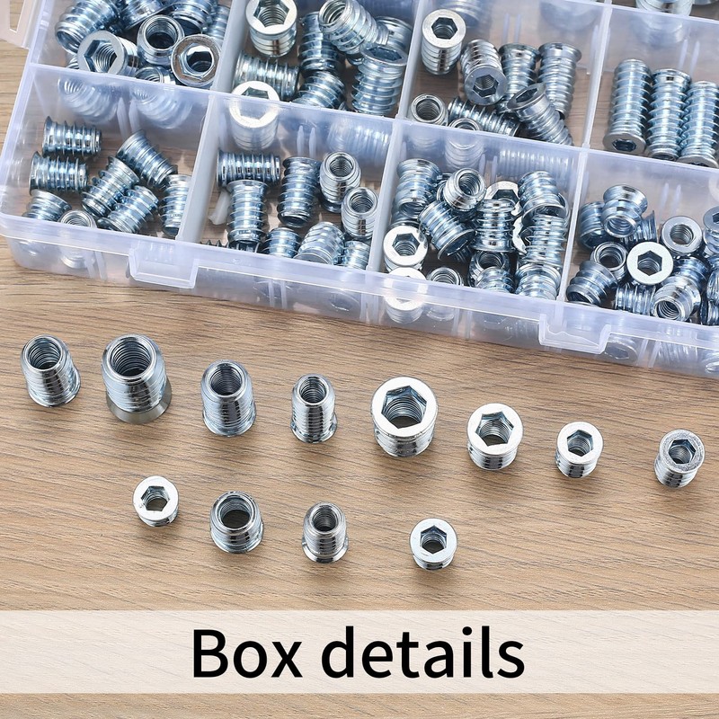 130 Pcs M6 M8 M10 Threaded Insert Nuts, Screw-in Nuts,