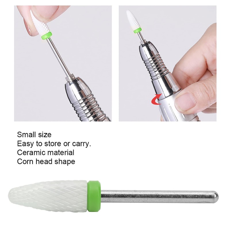 Ceramic Nail Drill Bit Corn Grinding Head Parts Manicure Polishing