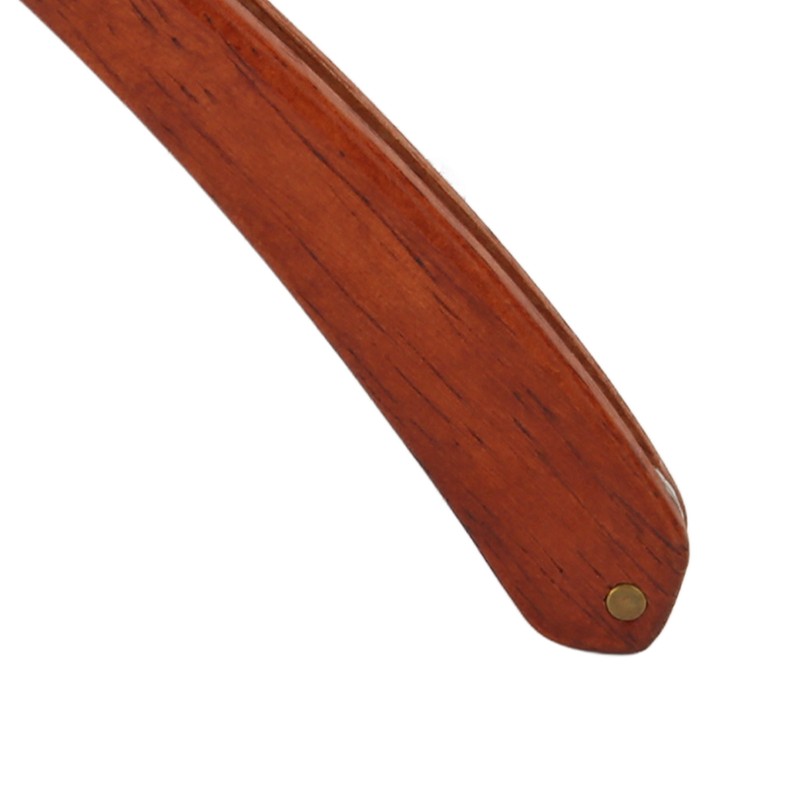 Folding Manual Straight Clipper Wooden Handle Barber Foldable Manual Beard