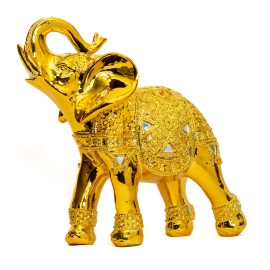 Dalax BUY ONE GET ONE FREE | LABOR DAY SALE 10” (H) Gold Color Elephant Statue  Decor