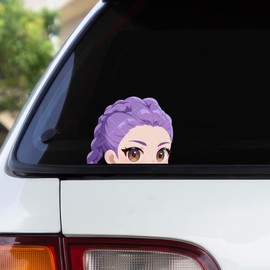 Pure Print Cut Kpop Demon Hunter Peeker Car Stickers - 2 Pieces Rumi Mira Zoey - Anime Manga Design - Otaku Fan Item for Car Laptop - Weather Resistant Vinyl Sticker Set