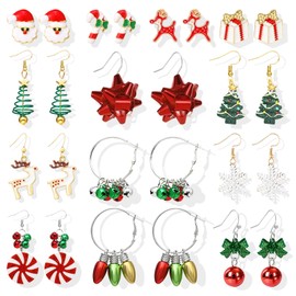 Christmas Earrings for Women Christmas Tree Dangle Earrings Snowflake Santa Candy Cane Snowman Penguin Earrings Holiday Winter Earrings Christmas Stocking Stuffers Gifts