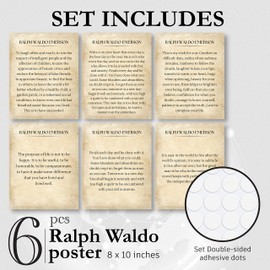 97 Decor Ralph Waldo Emerson - Arte de pared con citas literarias inspiradoras, decoración de pared, acabado cada día, cita de éxito, carteles literarios, estampados de poemas de Ralph Waldo Emerson