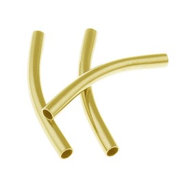 Metal Tube Beads Set Silver Gold Antique Silver Pasta Beads Curved Curved Tube 34 mm Hole 2 mm Metal Tube Spacer Beads Pack of 60