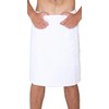 Arus Men's Towel Wrap, 100% Turkish Organic Terry Cotton, White,