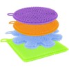 Silicone Dish Washing Sponge Scrubber Set 4 Pot Pan Cleaning