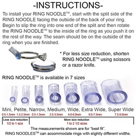 RING NOODLE Ring Guard/Ring Size Adjuster 3 Pack for Thin Bands (Petite) Fits Rings 1.5mm to 2.5mm Wide - by Ring Size Reducers