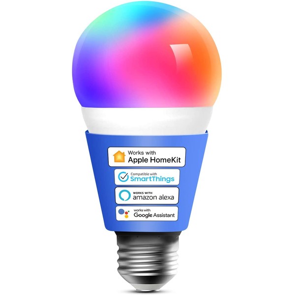meross Smart LED Light Bulb, Smart WiFi LED Bulbs Compatible with Apple HomeKit, Siri, Alexa,Google Home & SmartThings, Dimmable E26 Multicolor 2700K-6500K RGBWW, 900 Lumens 60W Equivalent, 1 Pack