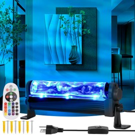 QENLAI LED Ocean Wave Light Bar Pro, 16 Color Water Ripple Projector Wall Lamp with Remote, Light Up 20x20ft Night Lights, Mood Lighting for Bedroom, Home & Parties Decor