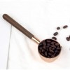Wanjorlay Coffee Bean Measuring Spoon Solid Wood Copper Measuring Spoon