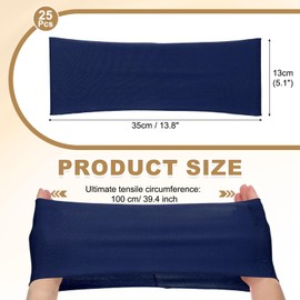 PATIKIL Premium Spandex Chair Sashes Bows, 25 Pcs Elastic Stretch Chair Cover Band Ties with Slider Buckle for Birthday Party Banquet Wedding Decoration, Dark Blue