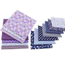 FAIRYGATE Quilting Squares Fabric Material for Sewing Fat Quarters Color Craft Fabrics Patchwork Fat Squares 14 Pack Different Pattern Cloths DIY Scrapbooking Art Crafting C0615