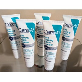 CeraVe Acne Foaming Cleanser 4% BPO 5oz Sealed 5-Pack | EXP 06/2026 | New