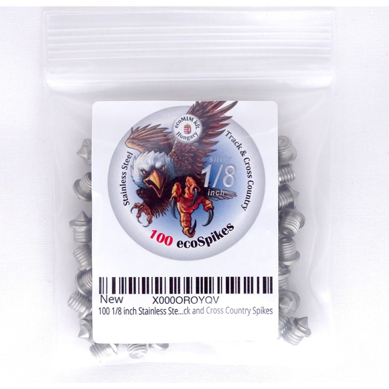 100 1/8" Stainless Steel Track and Cross Country Spikes