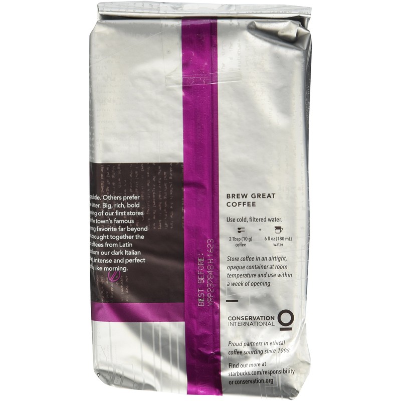 Starbucks Ground Coffee, Morning Joe, Dark Roast Coffee, Notes of