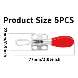 Runseaway 5Pcs Toggle Clamp 201A, 60 lbs Holding Capacity, Anti-Slip Horizontal Quick Release Hand Tool, Secure Hold Down Clamp for Woodworking, Welding, Assembly, Stable & Easy Operation