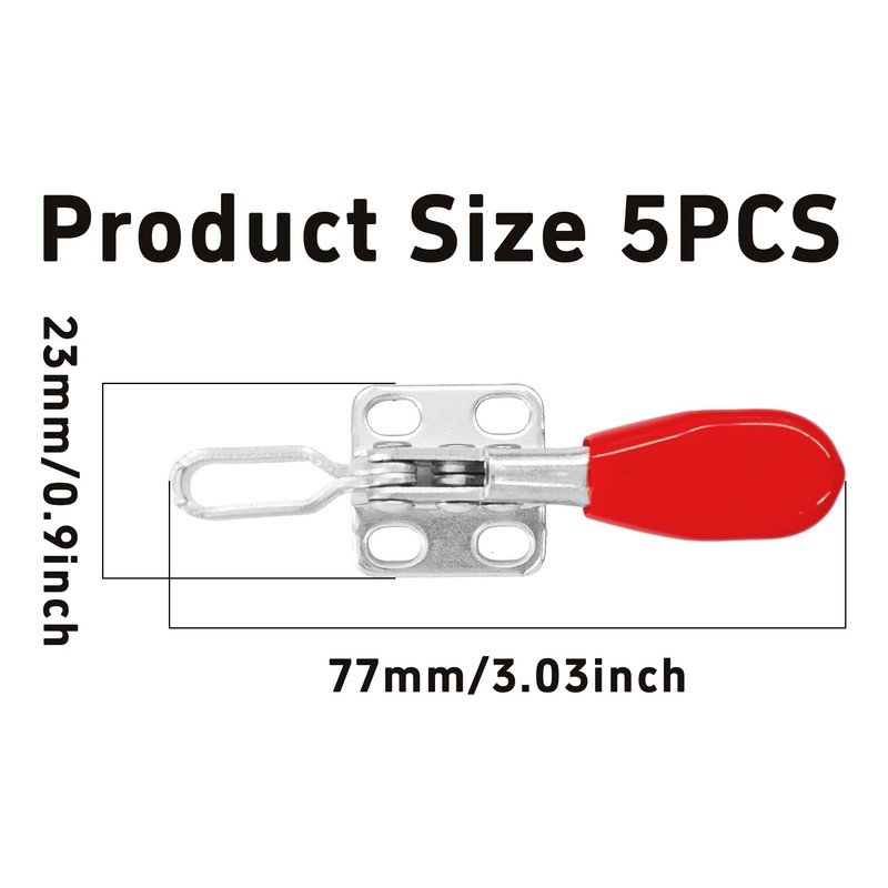 Runseaway 5Pcs Toggle Clamp 201A, 60 lbs Holding Capacity, Anti-Slip