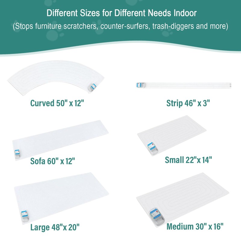 SEERWAY 2-Pieces Pet Shock Mat | 48"x20" & 22"x14" Shock