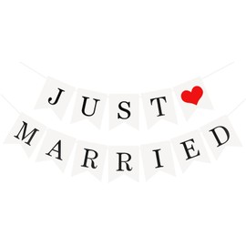 BHSTTNIXP Just Married Decorations,Wedding Car Ribbon,Just Married Banner,Wedding Decorations for House Romantic Decoration