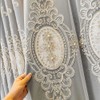 Amidoudou 1 Pair European Double Layer Curtains with Valances for