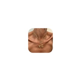Gold Bow Necklace Bow Charm Pendants Adjustable Gold Stacked Necklaces for Women