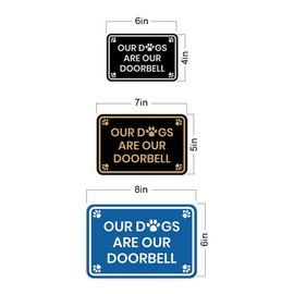 Classic Framed Paws, Our Dogs Are Our Doorbell Sign (Black/Gold) - Small