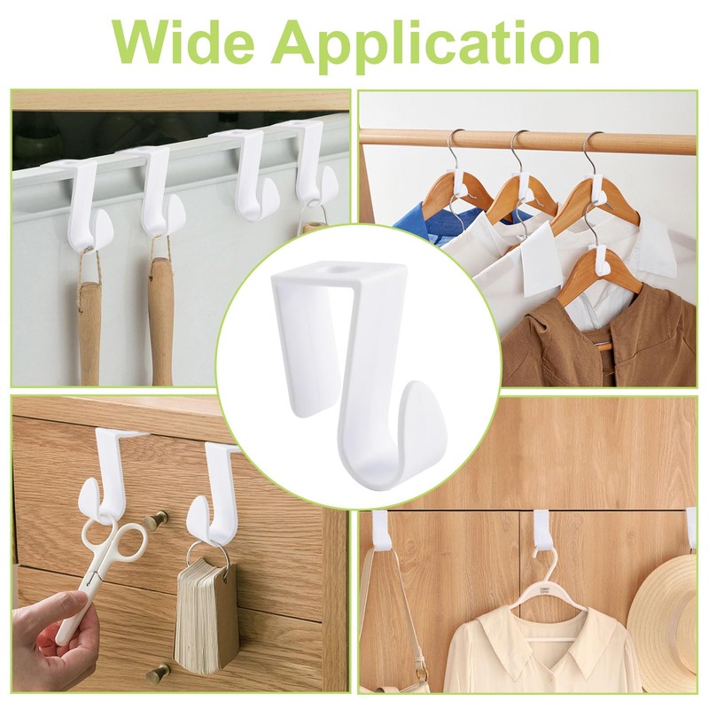UFURMATE Over Cabinet Door Hooks, 8Pcs Plastic Over Door Single