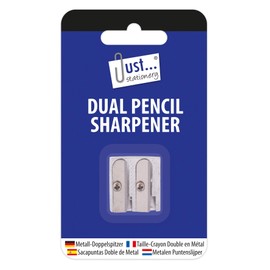 Just Stationery Dual Hole Metal Pencil Sharpener