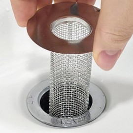 Stainless Steel Multi-Purpose Drain Strainer for Hair and Food Waste Debris 4 x 8cm 5ea