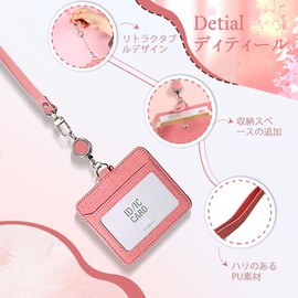 ID Card Holder, Pass Case, Includes Reel, Women's, ID Case, Neck Strap, Commuter Pass Holder, Employee ID Holder, Case, Employee ID ID Card Entrance Certificate, Commuter Pass