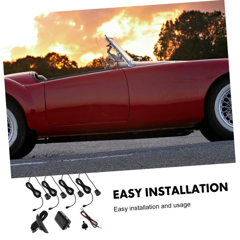 Alipis 1 Set Car Parking Sensor System with Automotive Vehicle