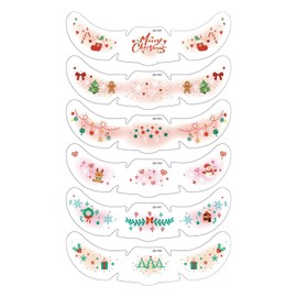 6 Sheets Christmas Face Glitter Freckles Cute Christmas Tattoos Snowman Xmas Tree Snowflakes Bow Temporary Tattoos Face Tattoo Sticker for Party Favors